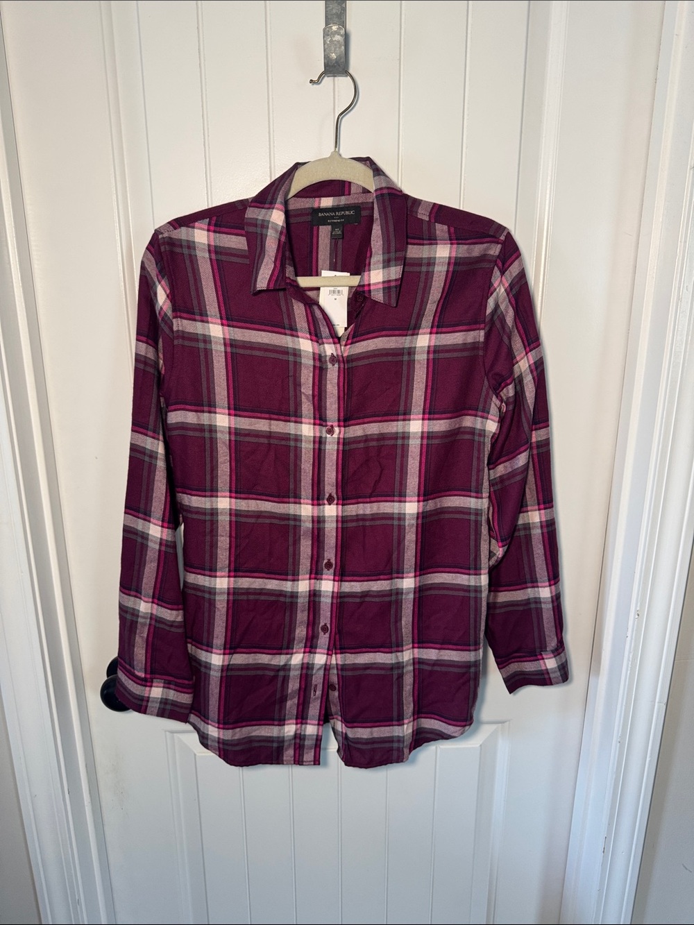 Banana Republic Women Boyfriend Fit Flannel Button Down